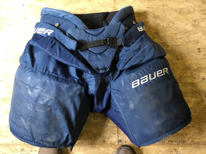Blue Senior Used Medium Bauer Elite Hockey Goalie Pants