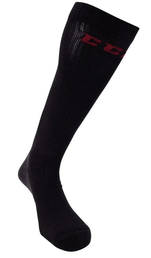 New CCM Bamboo Knee High Hockey Skate Socks Adult Small shoe size 1-5 Black SR 