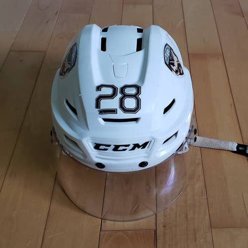 White Used Medium CCM Resistance Helmet Pro Stock