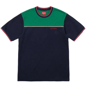 Supreme T Shirt Men Medium CONTRAST YOKE PIQUE TOP Italian Designer Colors FW17