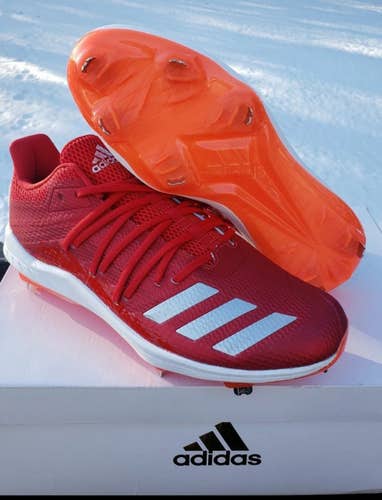 Red New Adult Men's Size 11.5 (Women's 12.5) Metal Adidas Low Cut
