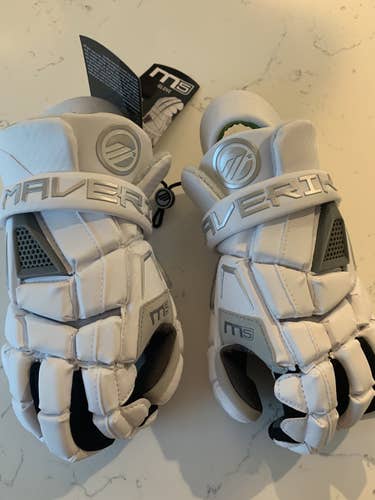 White New Player's Maverik 13" M5 Lacrosse Gloves