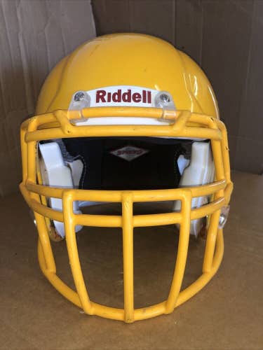 USED RIDDELL ADULT SPEED FOOTBALL HELMET - LARGE - GREEN BAY GOLD METALLIC