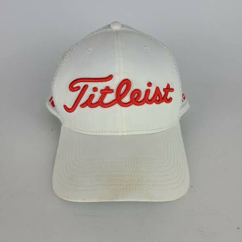 Titleist Footjoy Pro V1 White Red Golf Hat Cap Mesh Adjustable Snapback