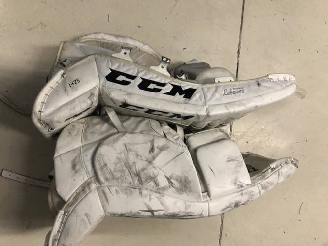 White Senior 32" CCM  Goalie Leg Pads