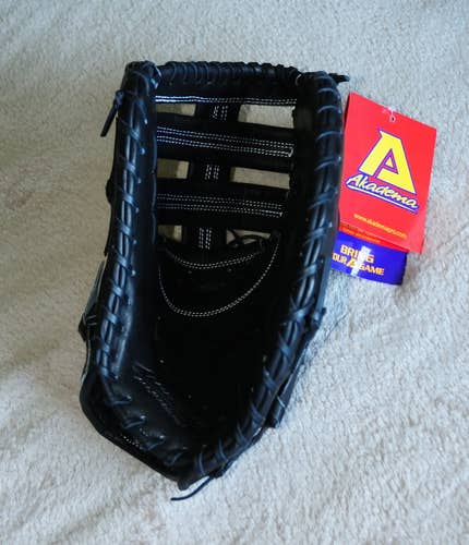 Black New High School/College Akadema Right Hand Throw First Base Baseball Glove 12.5"