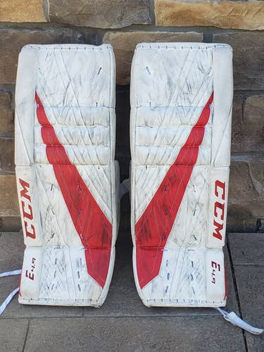 Red Used Senior 31" CCM Extreme flex 4.9 Goalie Leg Pads