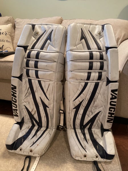 White Senior 35" Vaughn Velocity V4 Goalie Leg Pads