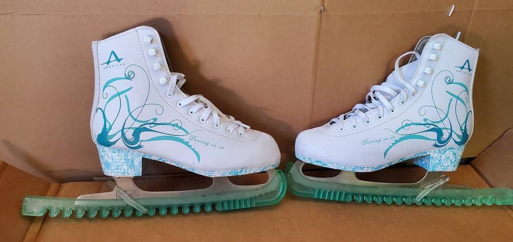 White Used Figure Skates Size 5