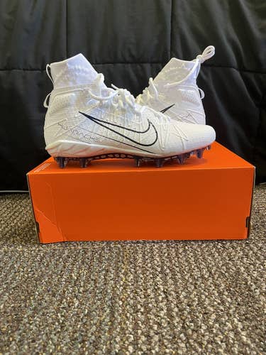 Nike Alpha Huarache 7 Elite Lax Cleats White/Navy CJ0224-112 Size 10.