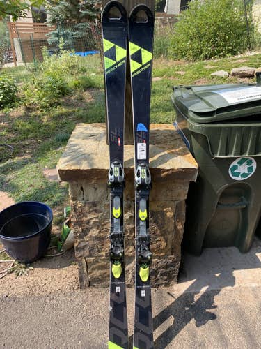 Used Men's 2020 Fischer Racing RC4 World Cup SL Skis With Bindings Max Din 16