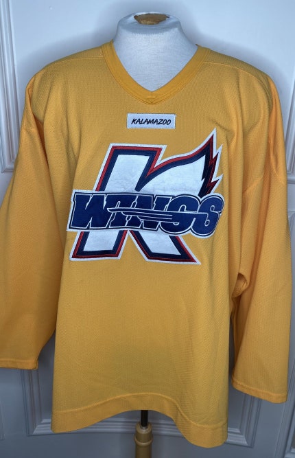 CCM ECHL Pro Stock Kalamazoo Wings K-Wings Yellow Practice Jersey 6004
