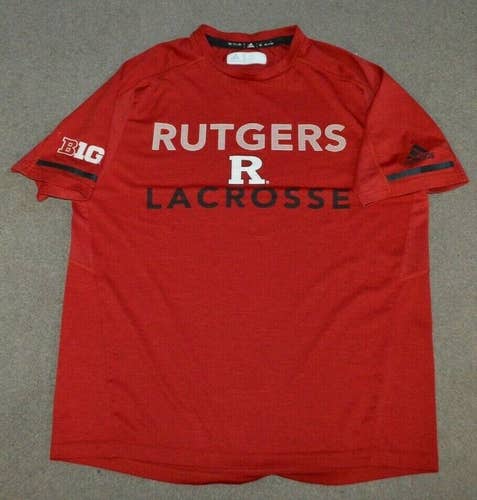 Rutgers Scarlet Knights Lacrosse Game Worn adidas training Wicking Shirt Medium