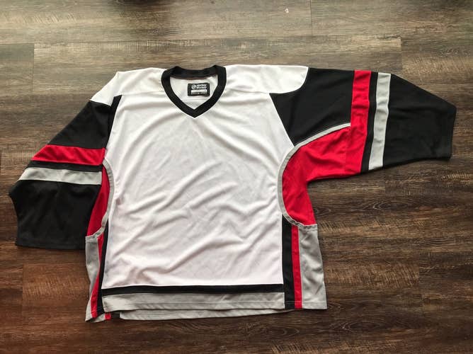 White Black Red Goalie Cut Jersey