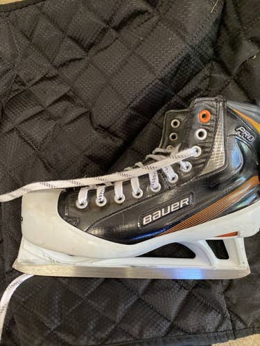Used Bauer Regular Width Size 8.5 Pro Hockey Goalie Skates