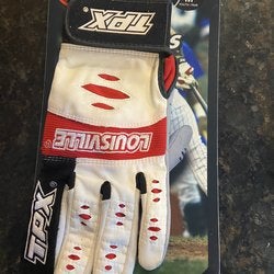 White New Medium Louisville Slugger Batting Gloves