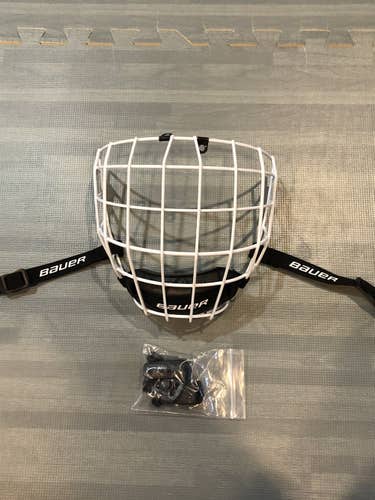 New White Senior Medium Bauer Full Cage Profile II Facemask