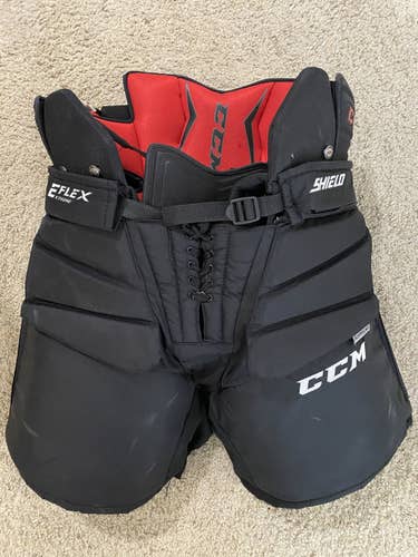 Black Used Senior Large CCM Extreme Flex II Shield Pro Hockey Goalie Pants