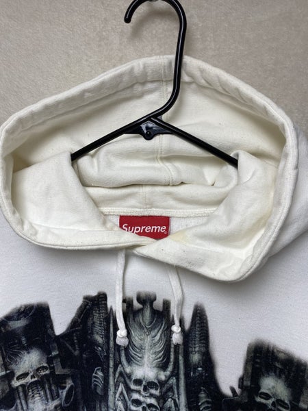 Supreme H.R. Giger Li II Size M White/Black Graphic Hoodie FW14