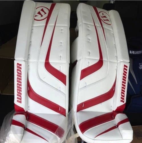 Warrior Ritual Pro Goalie Pads 32+1.5 White with Red Accent - Used -