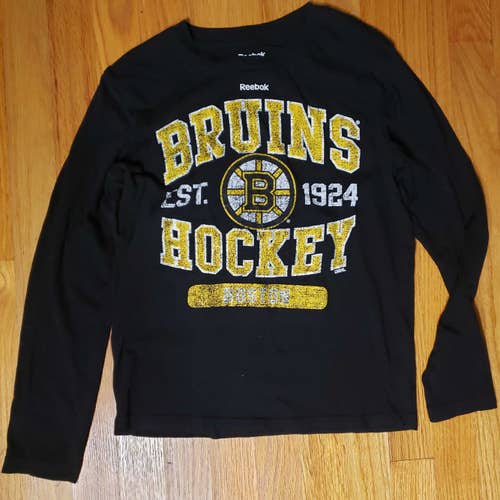 Black Bruins Youth  10/12 Medium Reebok Long Sleeve Shirt