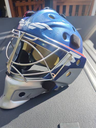 Blue Senior Used Bauer Goalie Mask