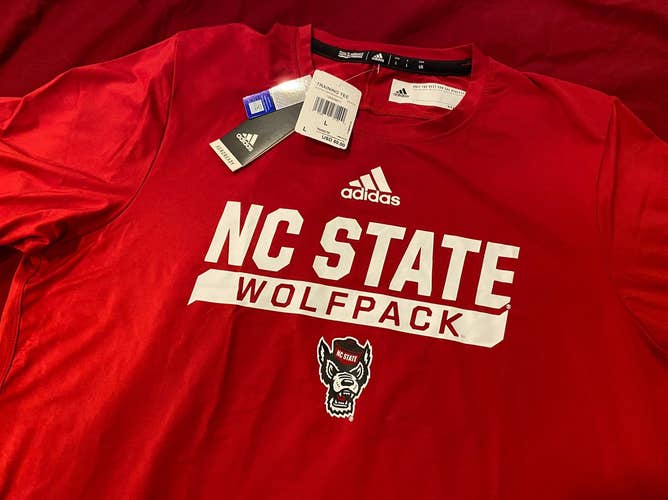 NCAA NC State Wolfpack Adidas Training Tee / T-Shirt Size Large * NEW NWT * Retail $50