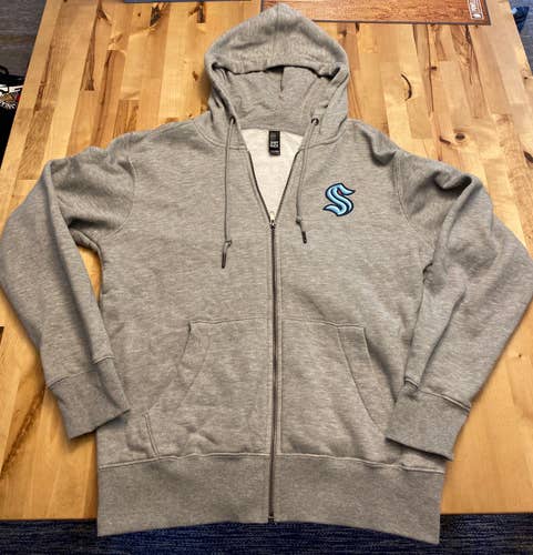 Used Small Gray District Seattle Kraken Zip Hoodie