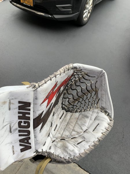 White/Brown/Red Used Regular Custom Pro Stock Velocity VE8 Glove And blocker