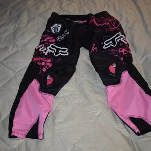 FOX 180 Motocross Pants, Black/Pink, Size 10/26