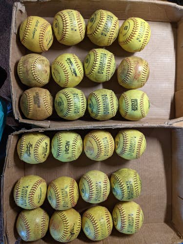White Used Softball 24 Pack (2 Dozen) Random