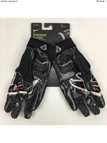 Nike Superbad NFL Atlanta Falcons Black Football Gloves CK2249-091 Men's Size XL