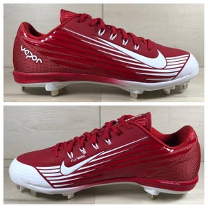 Nike Lunar Vapor Pro Low Baseball Cleats Metal Red 683895-610 Men's size 12.5