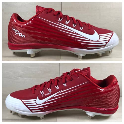 Nike Lunar Vapor Pro Low Baseball Cleats Metal Red 683895-610 Men's size 12.5