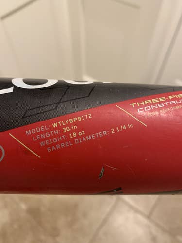 2017 LOUISVILLE SLUGGER PRIME 917  30/18  Drop -12   2 1/4 Barrel