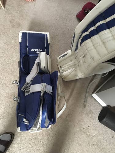 Blue Senior 35" CCM Extreme Flex II Goalie Leg Pads