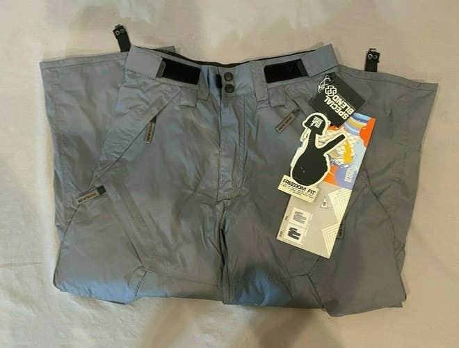 Special Blend Tier Pant Smoke Gray 3K Waterproof Snowboard Pants Kids Medium NEW