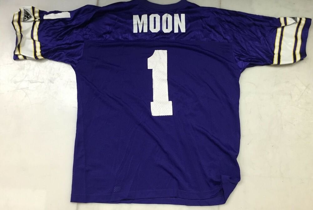 Vintage Starter Minnesota Vikings Mens Jersey Warren Moon #1 Purple NFL 52  XL