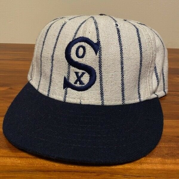 Vintage Chicago White Sox Hat Fitted 7 White Pinstripe American Needle MLB  Cap