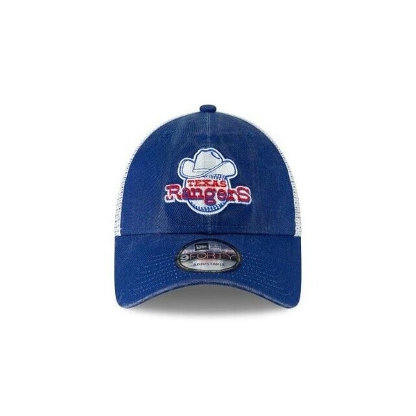 Texas Rangers Hat Cap Strap Back Blue White Adjustable Baseball