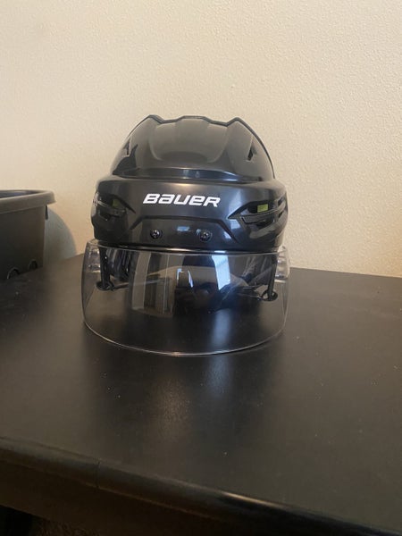 Bauer Re-Akt 95 Hockey Helmet (Large, Black) and Bauer Pro Straight Visor