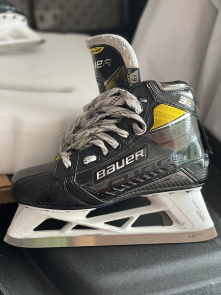 Senior Used Bauer Supreme 3s Hockey Goalie Skates Extra Wide Width Size 6.5
