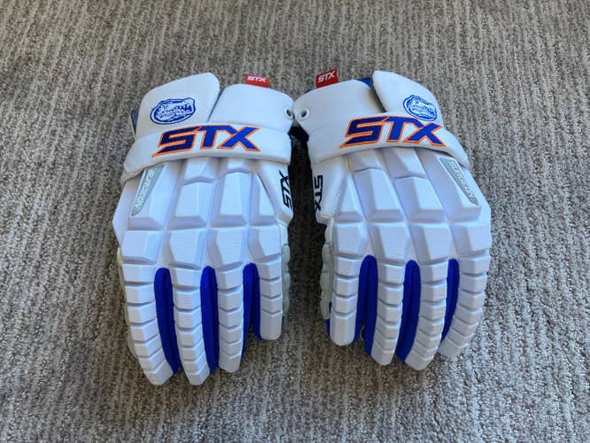 New Florida Gators STX Surgeon RZR Lacrosse Gloves Large 13" White