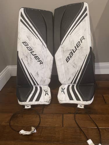 White Used Senior Bauer Vapor 2X Goalie Leg Pads