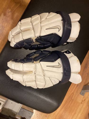 White Used Nike 13" Vapor Elite Lacrosse Gloves