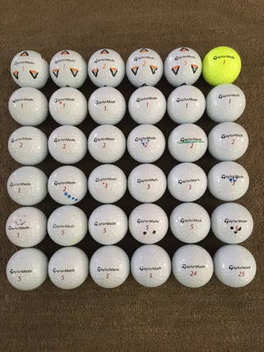 White Used TaylorMade 36 Pack (3 Dozen) TP5X Balls