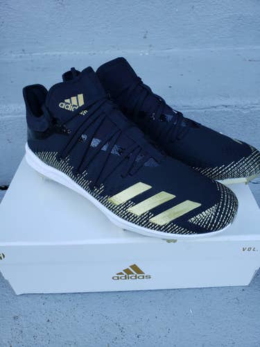 Black New Adult Men's Size 12 (Women's 13) Metal Adidas Low Cut