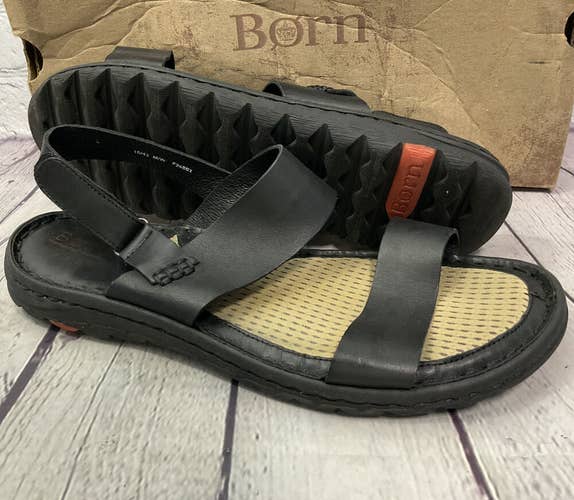 Born Womens Handcrafted Footwear Andor Sandal Size 10 Black Leather New With Box