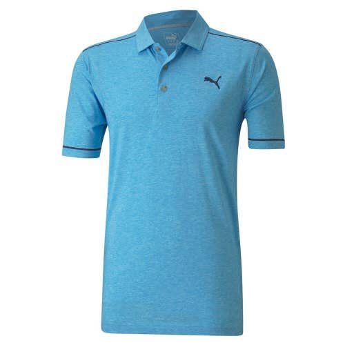 NEW Puma Rancho Ibiza Blue Heather Golf Polo/Shirt Men's Medium (M)