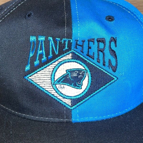 CAROLINA PANTHERS VINTAGE 90s LOGO ATHLETIC COLORBLOCK NFL FOOTBALL  SNAPBACK HAT